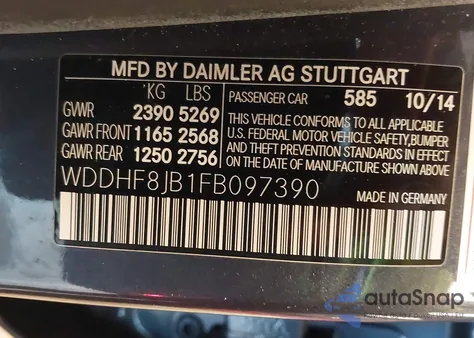 2015 Mercedes-Benz E 350 4Matic из США, поврежденный, VIN WDDHF8JB1FB097390